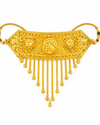 City Girl 24CT Gold Plated Temple Choker Necklace | 15 CM Traditional Statement Jewellery with Adjustable Dori | Bridal & Festive Wear