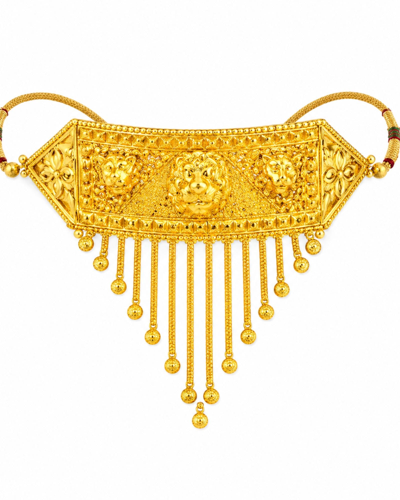City Girl 24CT Gold Plated Temple Choker Necklace | 15 CM Traditional Statement Jewellery with Adjustable Dori | Bridal & Festive Wear