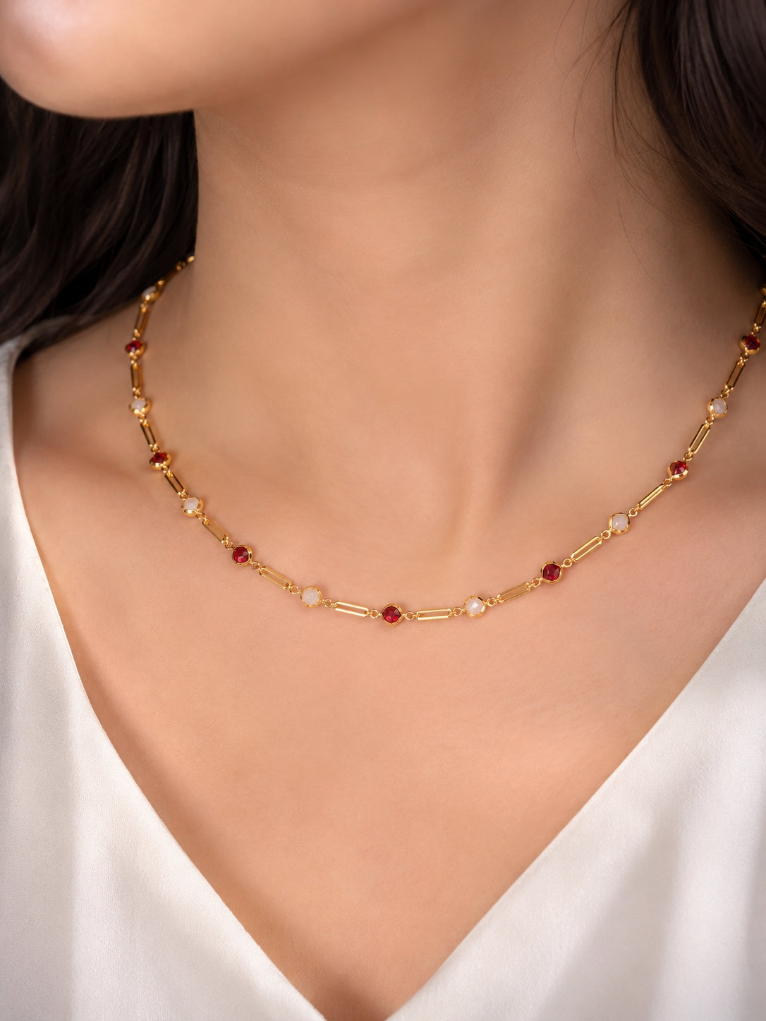City Girl Jewellery 24K Gold Plated Evil Eye Chain Necklace for Women | 24 Inch Lightweight Anti-Tarnish Necklace with Secure S-Hook | Daily Wear Fashion Jewellery