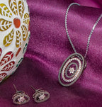 City Girl AD Brass Royal Bloom Pendant Set