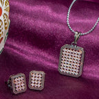 City Girl AD Brass Rhodium Plated Pendant Set
