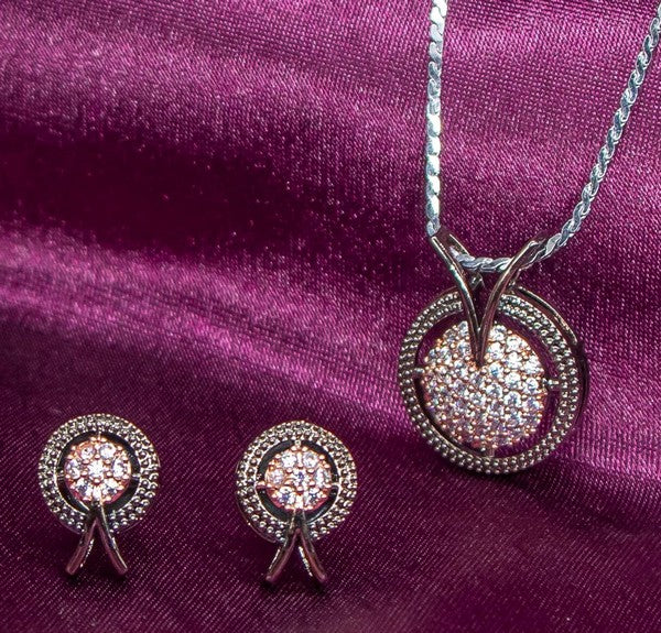 City Girl AD Brass Radiant Noor Pendant Set