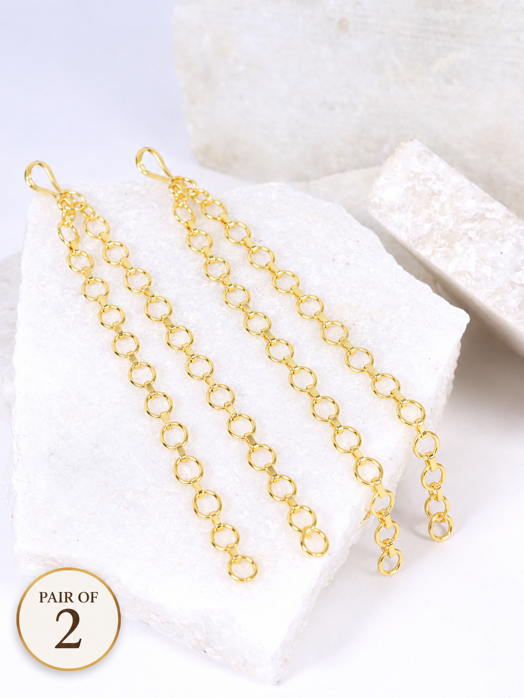 City Girl Kadi Chain Extension Pair Gold Plated | Adjustable Necklace Extender for Chokers, Jewellery Sets & Small Closures | Pair of 2 | Fashion Jewellery Accessory