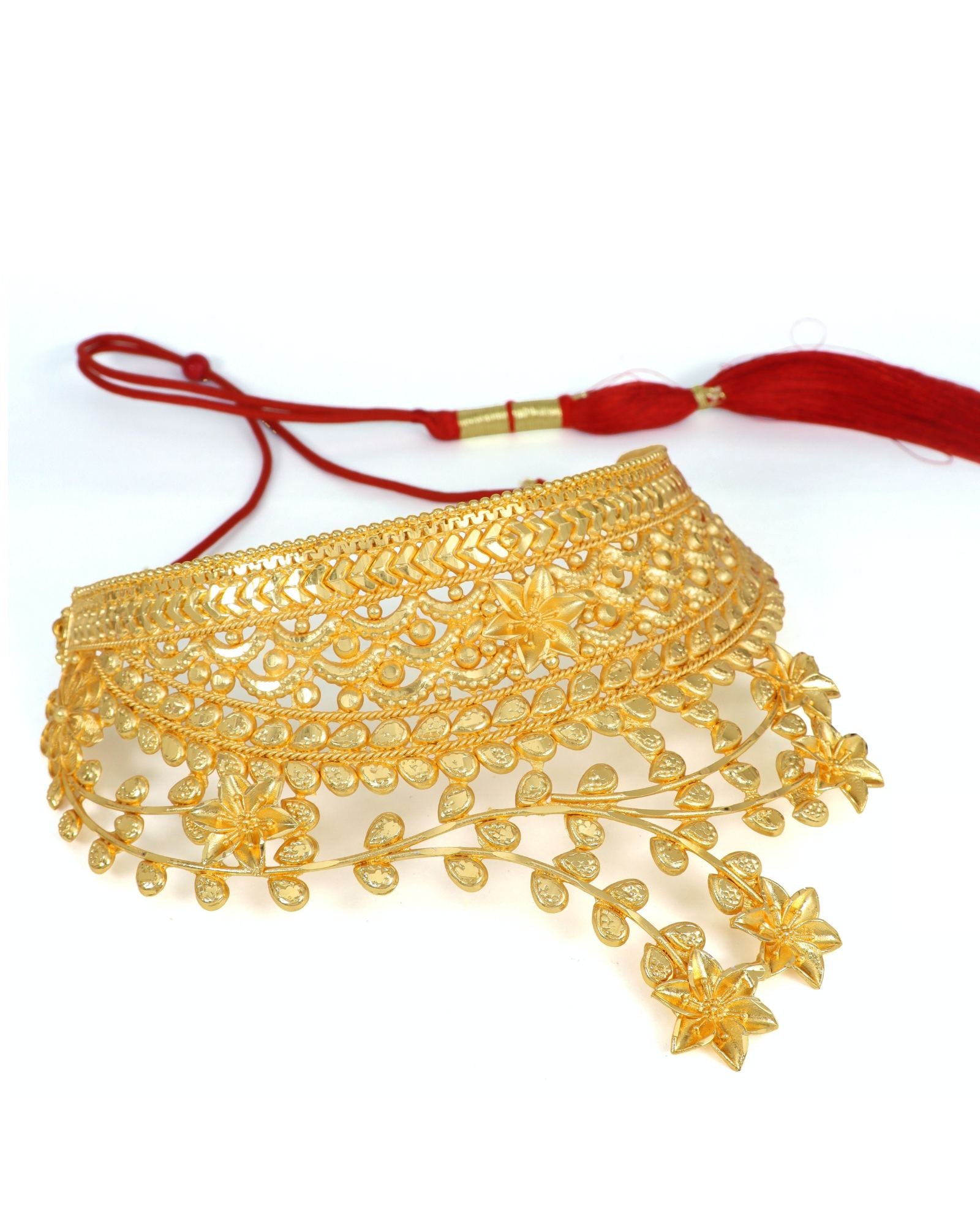 MANIKYA Gold Plated Copper Choker Necklace Set for Women | Bridal Wedding Jewellery Set with Earrings | Traditional Ethnic Party Wear