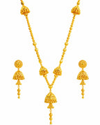 City Girl 24K Gold Plated Traditional Necklace Set with Matching Earrings | Antique Bridal Choker Jewellery Set for Women & Girls
