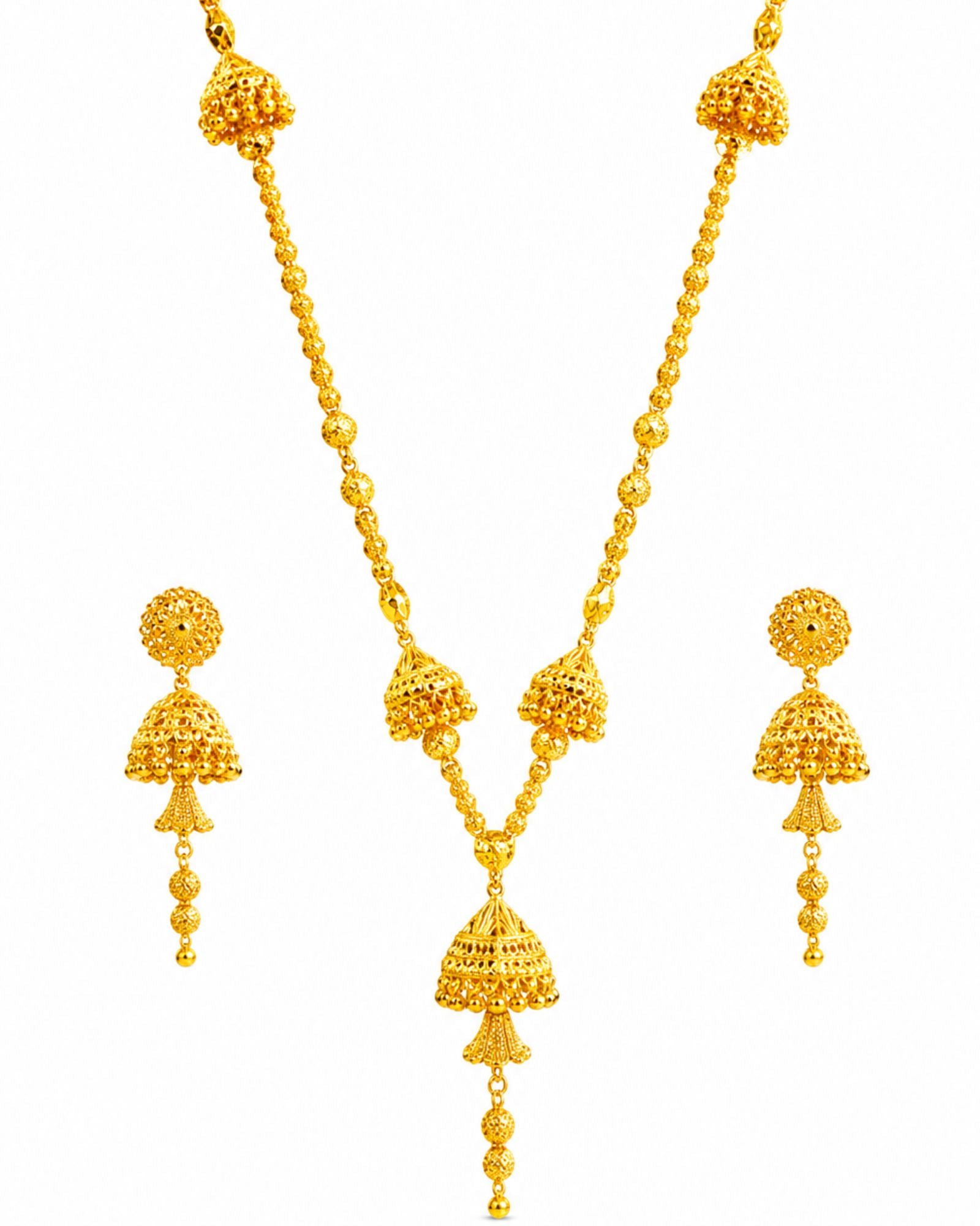 City Girl 24K Gold Plated Traditional Necklace Set with Matching Earrings | Antique Bridal Choker Jewellery Set for Women & Girls