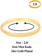 City Girl 24ct Gold Plated Anti Tarnish Iron Kada Bangle Bracelet for Men and Boys. (1 Pc) (KADA 108)