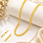 City Girl Men's 24 Inch 24CT Micro Gold Plated 3 mm Designer Chain Necklace | 6 g Daily Wear