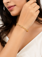 CITYGIRL 18K Gold Plated Openable Infinity Kada Bracelet for Women | American Diamond & Cubic Zirconia (CZ) Stone Bracelet | Oval Shape | Anti Tarnish | Fits Sizes 2.4, 2.6 & 2.8 | One Size