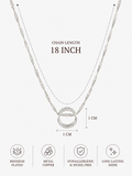 City Girl Rhodium Plated Circular Ring Pendant for Girls | 18 Inch Minimal Necklace | Elegant Daily Wear| Lightweight Minimal Jewellery | Copper Base Metal | Elegant Minimalist Daily Wear Jewellery | Hypoallergenic & Nickel Free