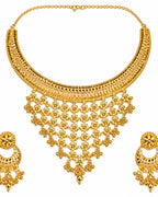 Ctiy Girl Jewellery 24K Gold Plated Traditional Chand Bali Necklace Set with Earrings