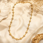 City Girl Jewellery 24K Gold Plated White & Yellow Daisy Flower Enamel Chain Necklace for Women
