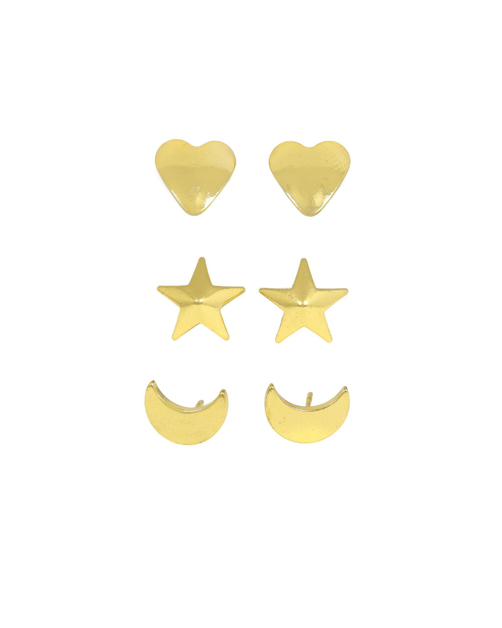 CITY GIRL Anti-Tarnish 24CT Gold Plated stud earrings combo pack of 3