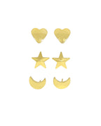 CITY GIRL Anti-Tarnish 24CT Gold Plated stud earrings combo pack of 3