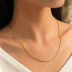 City Girl Jewellery 24CT Gold Plated Chain for Women & Girls | 20 Inch Lightweight Copper Chain Necklace | Gold Replica Daily Wear Necklace | Skin Friendly, Rash Free, Durable Fashion Jewellery for Casual, Office & Party Wear (CN 417)