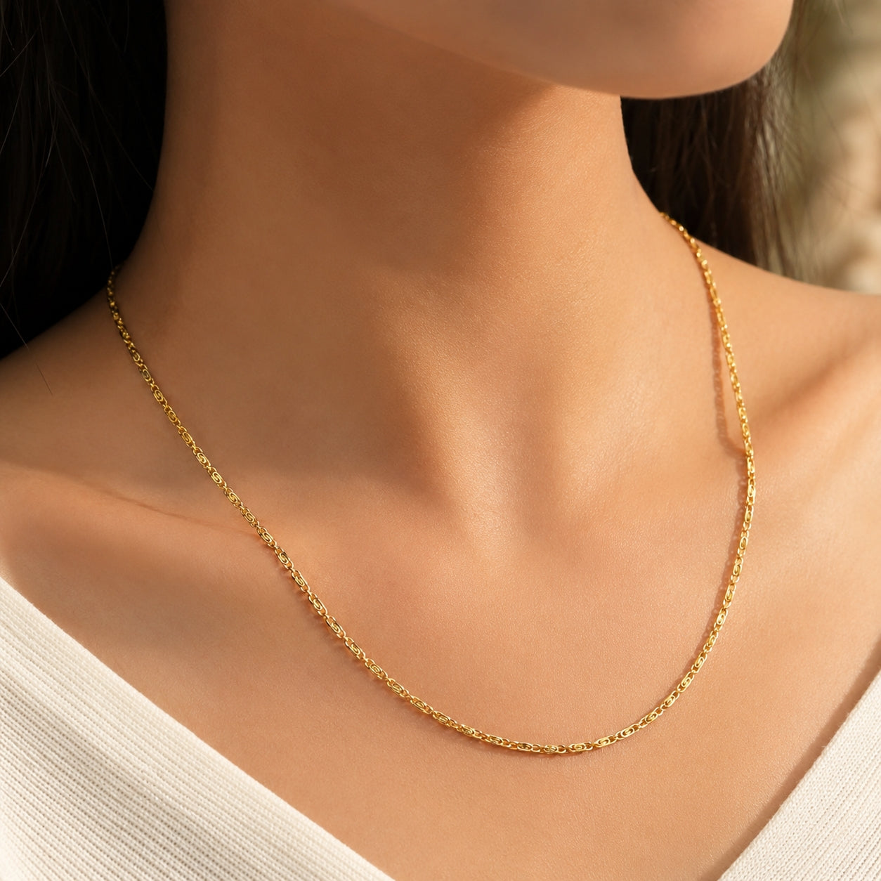 City Girl Jewellery 24CT Gold Plated Chain for Women & Girls | 20 Inch Lightweight Copper Chain Necklace | Gold Replica Daily Wear Necklace | Skin Friendly, Rash Free, Durable Fashion Jewellery for Casual, Office & Party Wear (CN 417)
