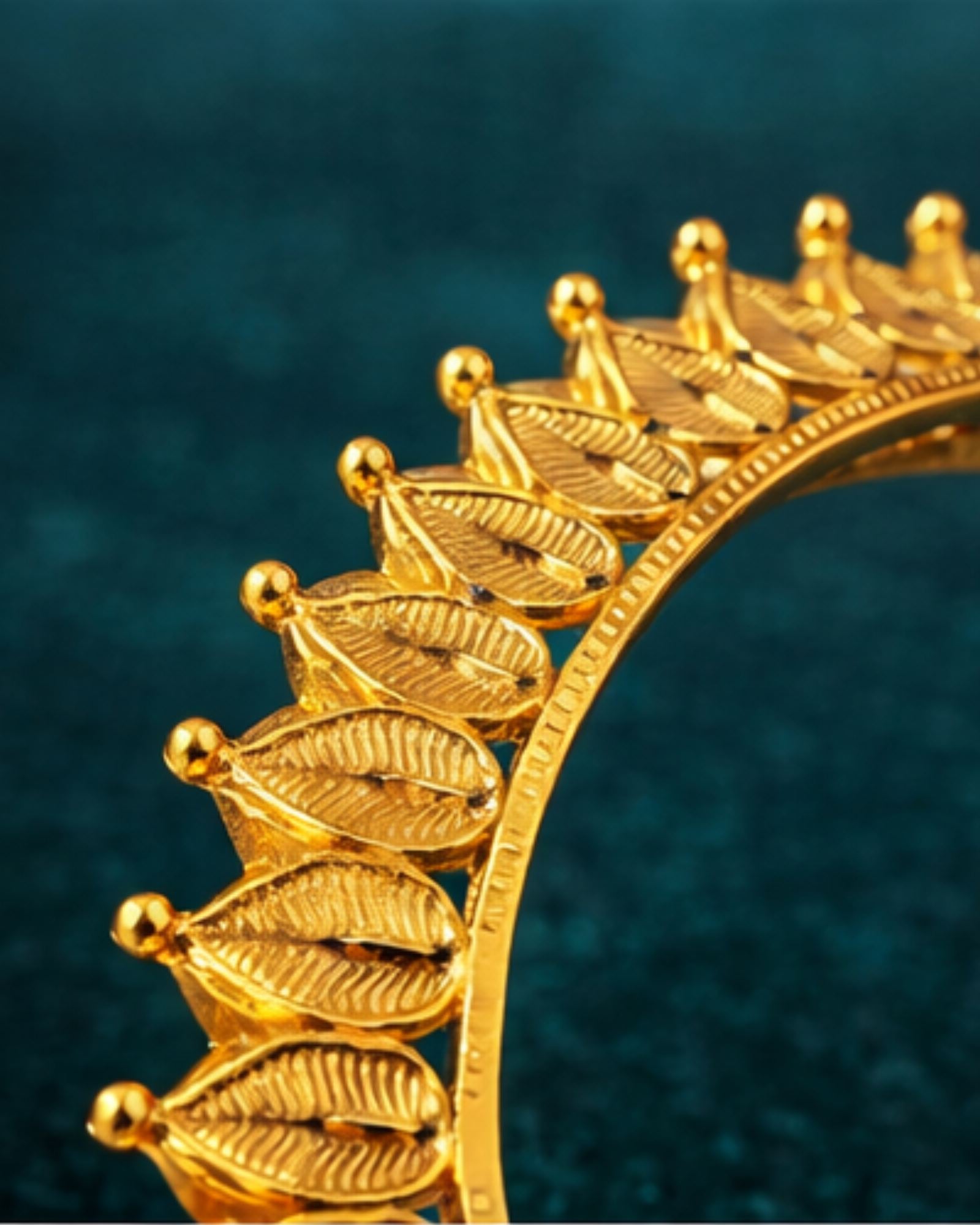 City Girl 24Ct Gold Plated Leaf Design Bangles – Traditional Statement Kada Set for Wedding & Party Wear