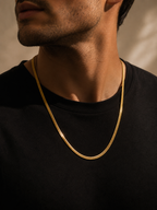 City Girl Premium Gold Plated Flat Cuban Chain for Men | 24 Inch (61 cm) Length | 5 mm Width | Durable Fashion Necklace Chain for Men & Boys | Gold Tone Statement Jewellery