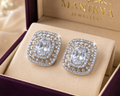 City Girl Cz Stone Rhodium Silver color Western  Stud Earring.