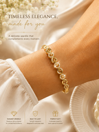 CITYGIRL 18K Gold Plated Openable Oval Kada Bracelet for Women | Crystal Studded Elegant Bangle | Fits Sizes 2.4, 2.6 & 2.8 | Premium Fashion Jewellery | Gift for Women & Girls