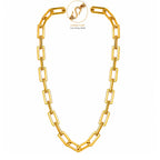 Manikya Jewellery 18CT Gold Plated Rectangular Link Chain Necklace for Women | Paperclip Style Necklace with S-Hook Clasp | Minimalist Daily Wear Fashion Jewellery