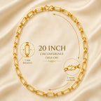 City Girl Jewellery 20 and 24 Inch Gold Plated Paperclip Link Chain Necklace for Women | 5 mm Broad Statement Chain with S Hook Clasp | Trendy Daily Wear Fashion Jewellery for Western & Ethnic Outfits