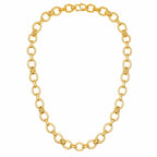 City Girl Jewellery 24 Inch Gold Plated Textured Oval Link Chain Necklace for Men & Women | Premium Statement Chain with Secure S Hook Clasp | Lightweight Fashion Jewellery