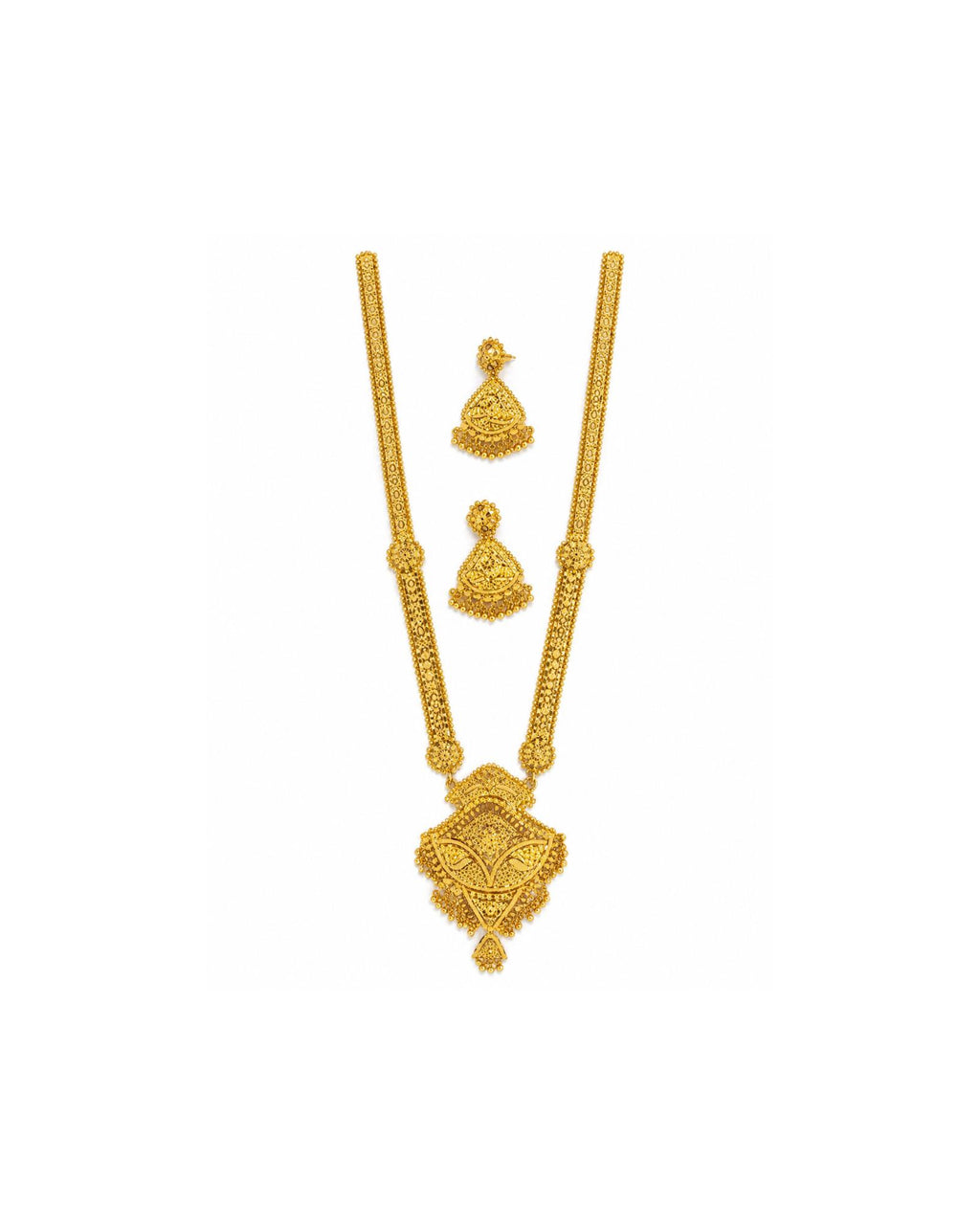 City Girl 24K Gold Plated Traditional Necklace Set with Matching Earring