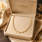 City Girl Jewellery 24K Gold Plated White & Yellow Daisy Flower Enamel Chain Necklace for Women