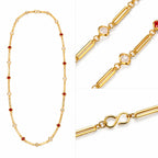 City Girl Jewellery 24K Gold Plated Evil Eye Chain Necklace for Women | 24 Inch Lightweight Anti-Tarnish Necklace with Secure S-Hook | Daily Wear Fashion Jewellery