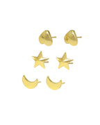 CITY GIRL Anti-Tarnish 24CT Gold Plated gold stud earrings front view