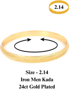 City Girl 24ct Gold Plated Anti Tarnish Iron Kada Bangle Bracelet for Men and Boys. (1 Pc) (KADA 108)