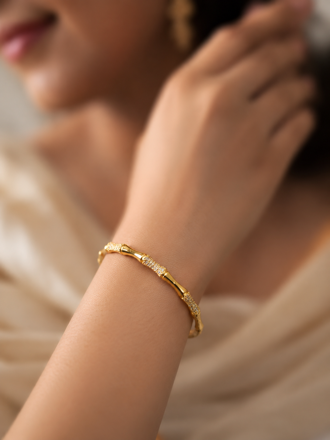 City Girl Jewellery Gold Plated American Diamond Bracelet for Women | Openable Kada Bracelet | CZ Stone Studded Elegant Bangle | Lightweight Daily Wear & Party Wear Bracelet | Anniversary, Wedding & Gift for Women