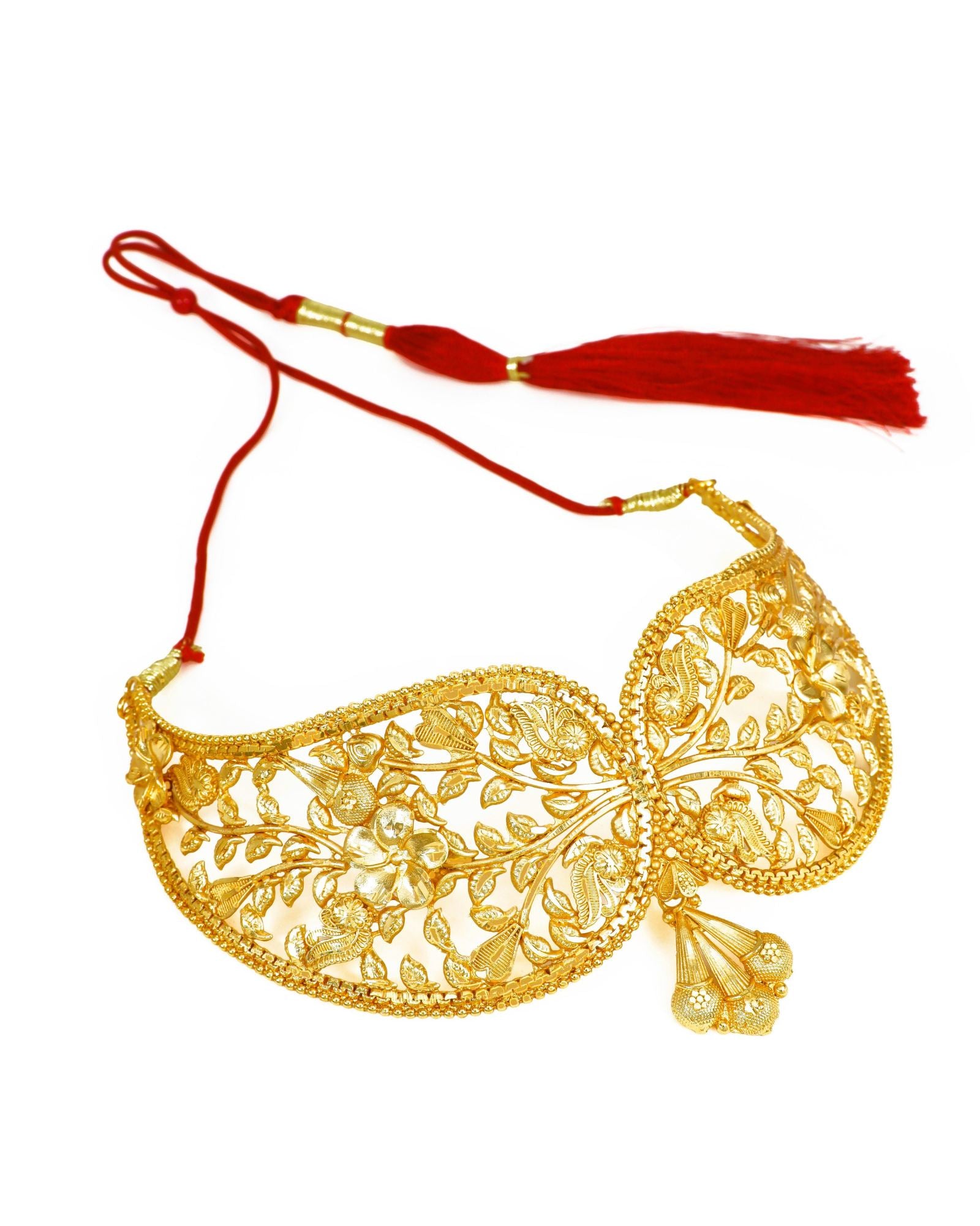 MANIKYA Gold Plated Copper Choker Necklace Set for Women | Bridal Wedding Jewellery Set with Earrings | Traditional Ethnic Party Wear