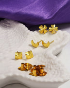 gold plated designer stud earrings