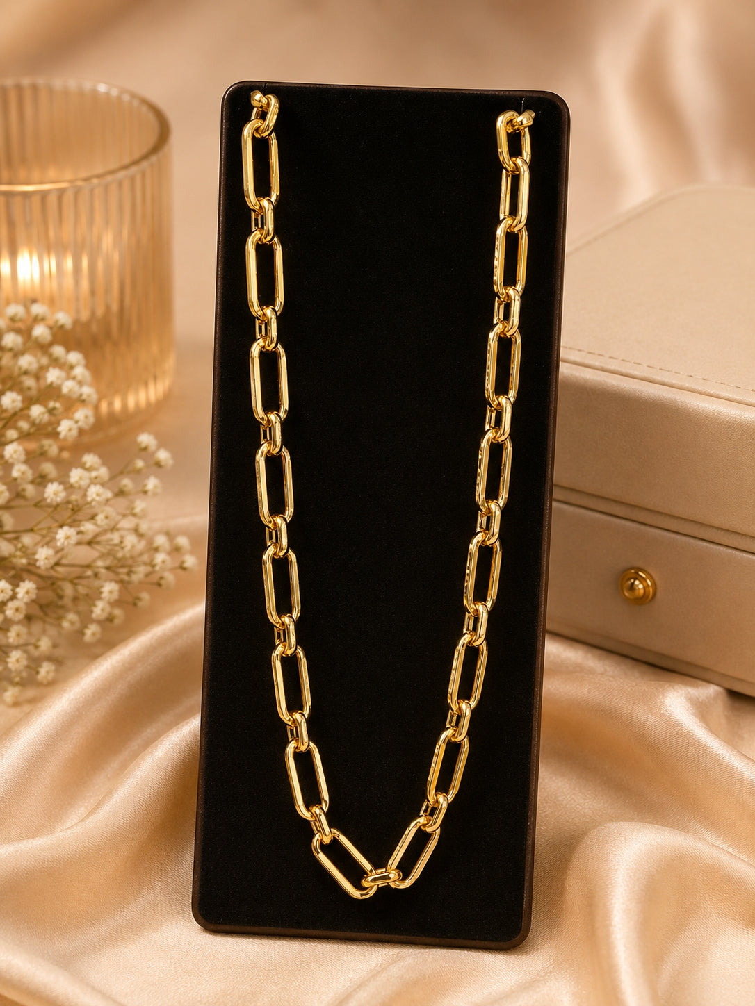 City Girl Jewellery 20 and 24 Inch Gold Plated Paperclip Link Chain Necklace for Women | 5 mm Broad Statement Chain with S Hook Clasp | Trendy Daily Wear Fashion Jewellery for Western & Ethnic Outfits