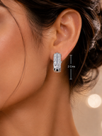City Girl AD Rhodium-Plated CZ Stone Stud Earrings for Women and Girls (AD BALI 1 RHODIUM)
