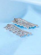 City Girl AD Rhodium-Plated CZ Stone Stud Earrings for Women and Girls (AD ER 14)