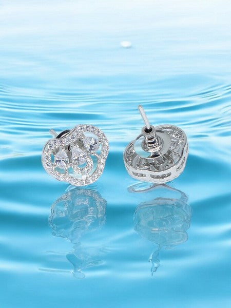 City Girl AD Rhodium Mangalsutra Set with Earrings & Chain – Modern Diva Style for Women & Girls.