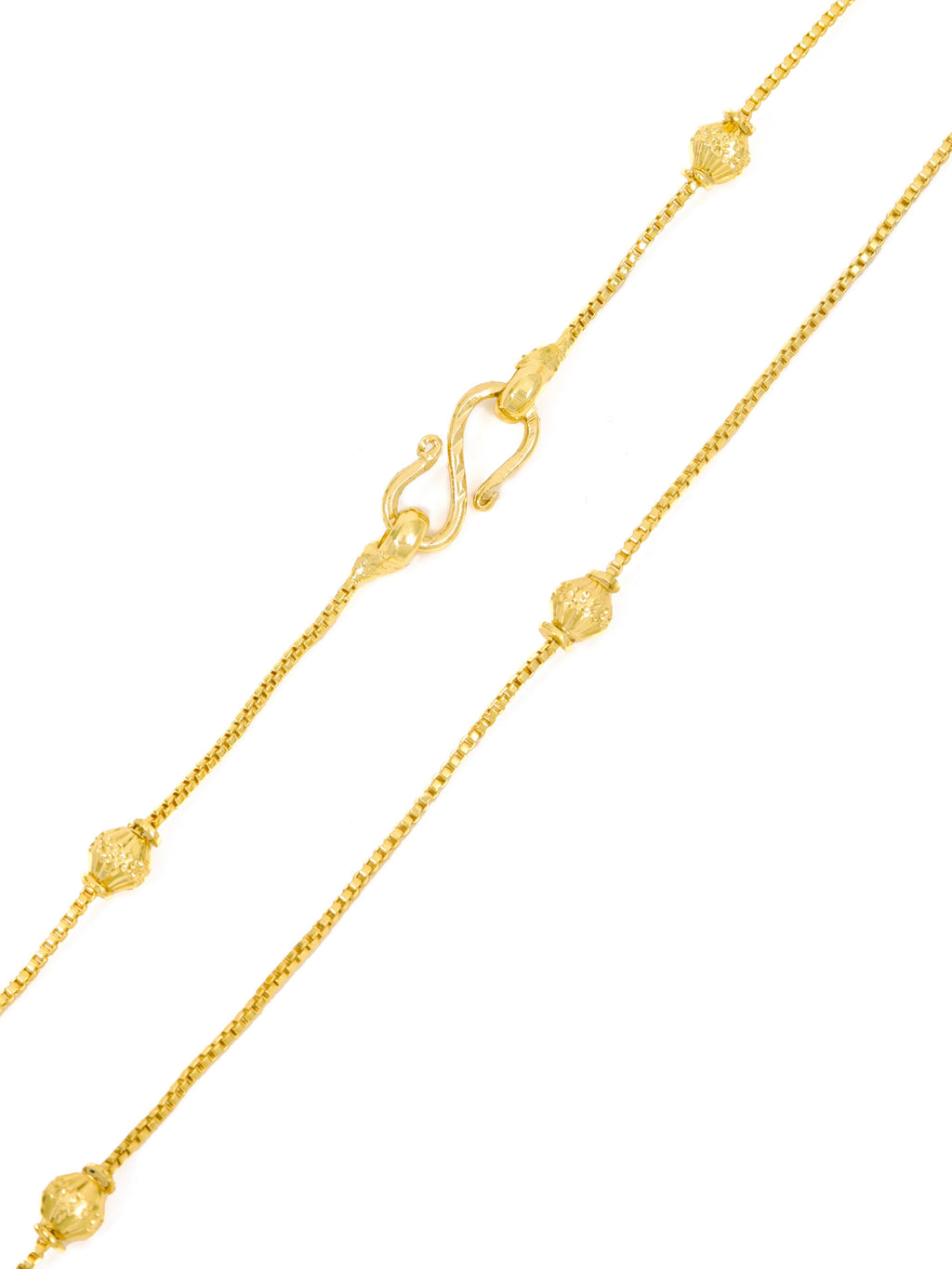 City Girl Jewellery 24 Inch Gold Plated Beaded Chain Necklace for Women | 6g Lightweight | Elegant Daily Wear Fashion Chain | Traditional & Casual Jewellery | Gift for Women & Girls