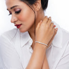 City Girl AD Brass Black Rose-Plated Carved Design Bracelet with Adjustable Chain (Free Size)