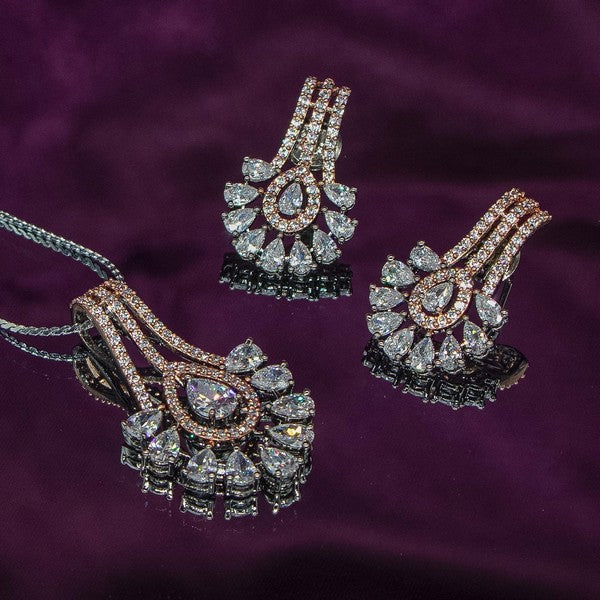 City Girl AD Brass Royal Grace Pendant Set