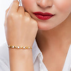 City Girl AD Brass Rhodium-Plated Bracelet – Contemporary Bold Adjustable Chain