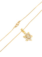 City Girl Cubic Zirconia 24CT Gold Plated Copper Minimalist Turtle Pendant Set With Mathcing Earrings For Women and Girls.(AD LK SET 008)