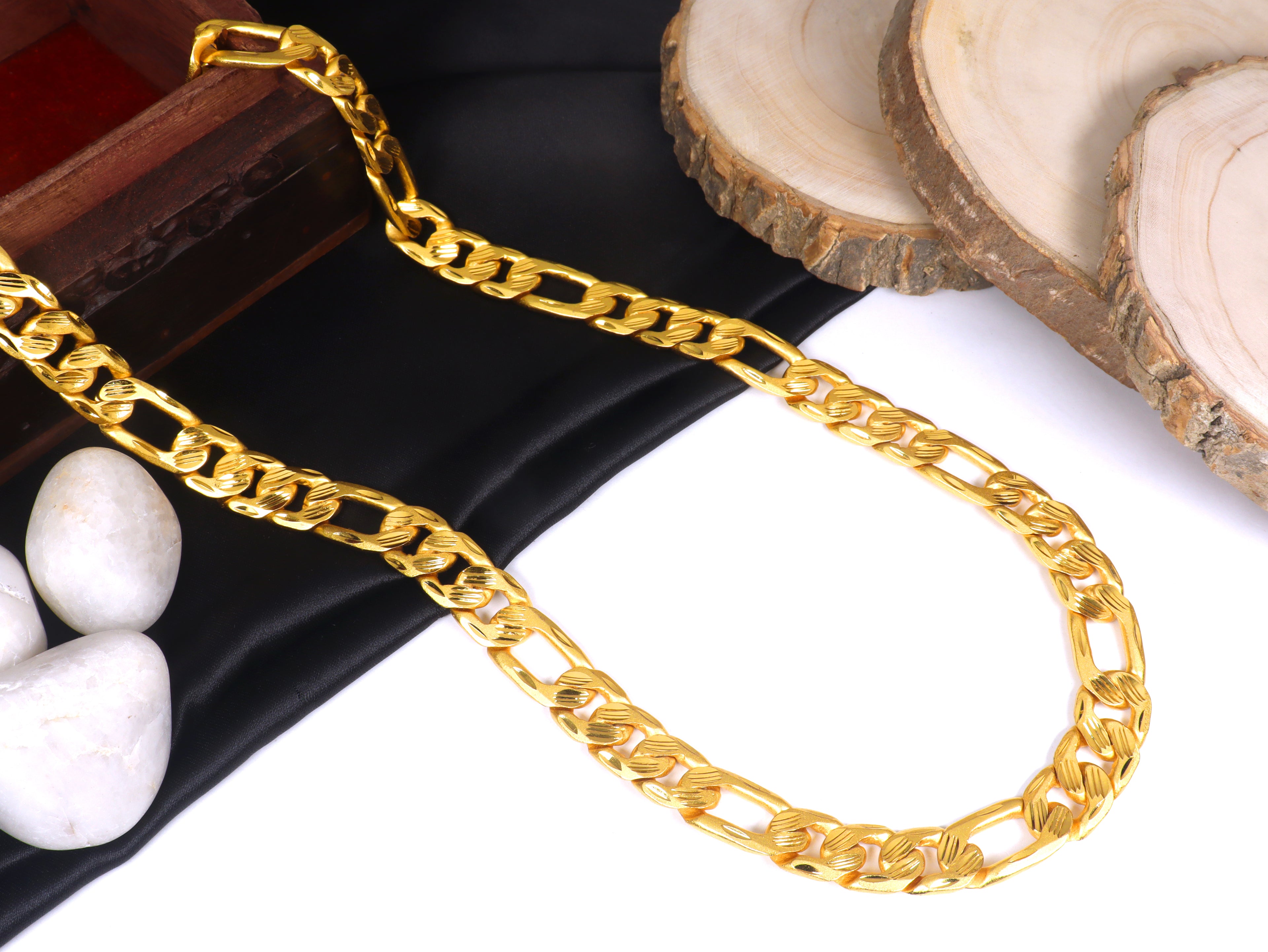 City Girl 24 CT Gold Plated 24 inch Copper Chain for Men.(MCN 248)