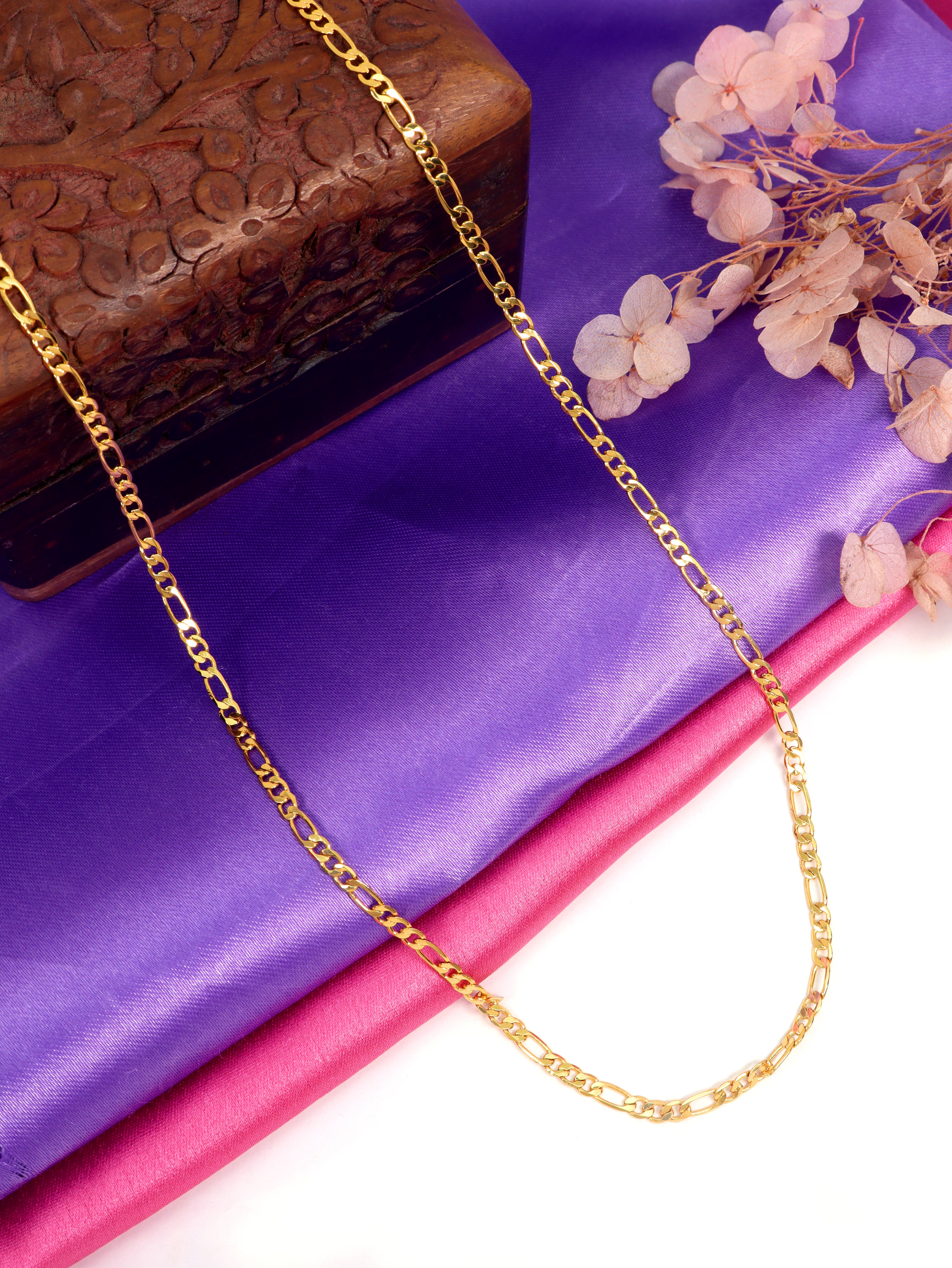 City Girl 24 CT Gold Plated Anti Tarnish 24 inch Copper Chain for Men and Women.(CN 4068)
