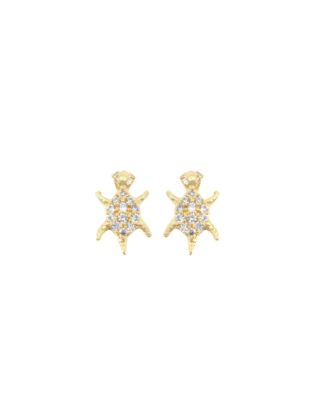 City Girl Cubic Zirconia 24CT Gold Plated Copper Minimalist Turtle Pendant Set With Mathcing Earrings For Women and Girls.(AD LK SET 008)