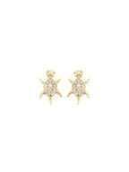 City Girl Cubic Zirconia 24CT Gold Plated Copper Minimalist Turtle Pendant Set With Mathcing Earrings For Women and Girls.(AD LK SET 008)