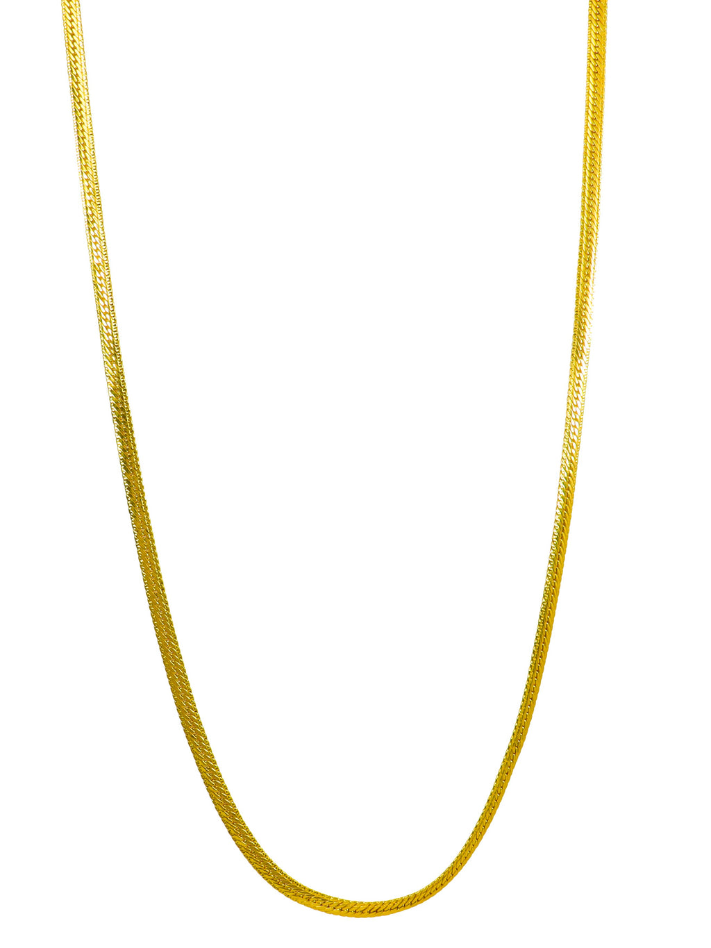 City Girl Premium Gold Plated Flat Cuban Chain for Men | 24 Inch (61 cm) Length | 5 mm Width | Durable Fashion Necklace Chain for Men & Boys | Gold Tone Statement Jewellery