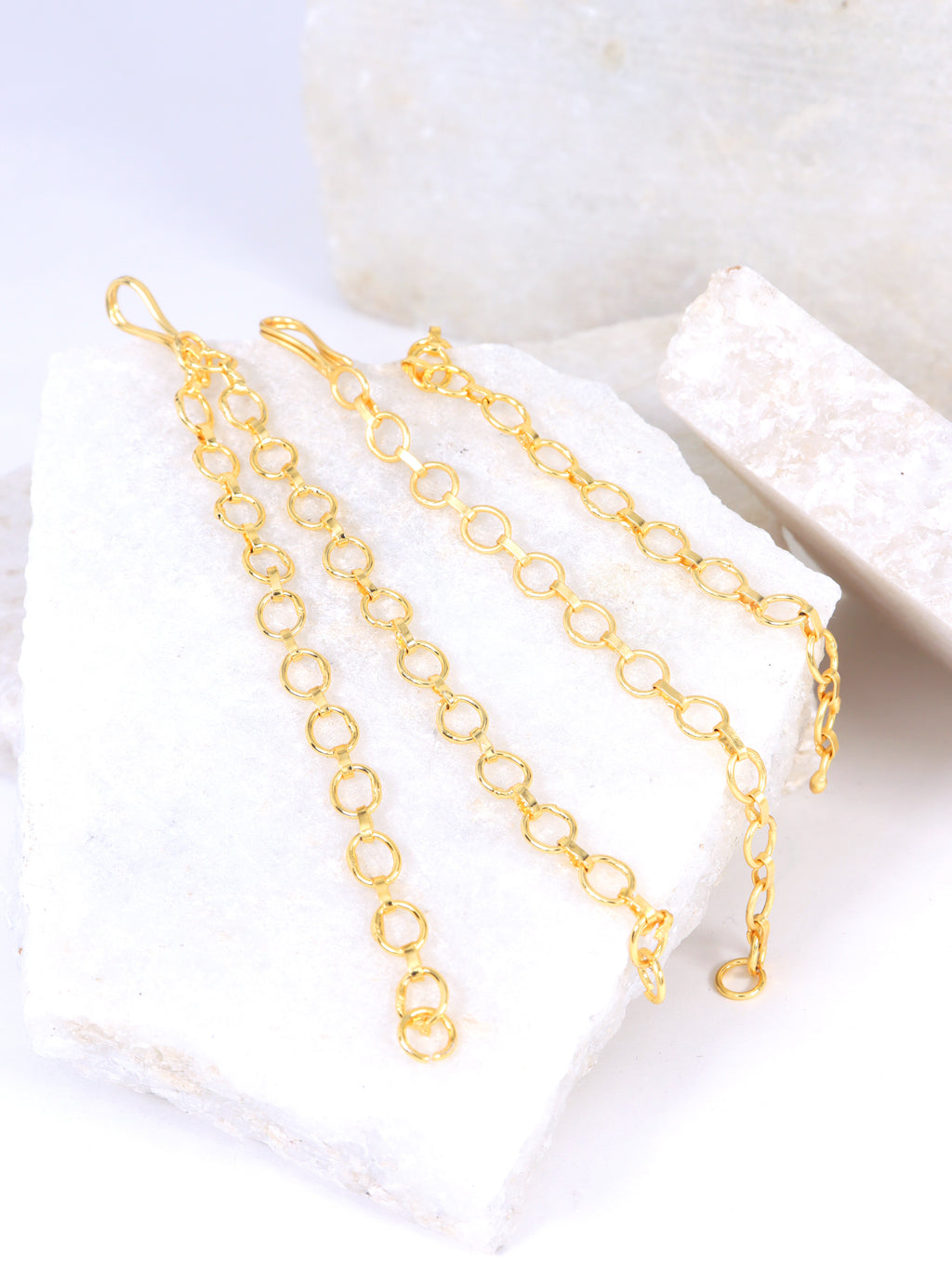 City Girl Kadi Chain Extension Pair Gold Plated | Adjustable Necklace Extender for Chokers, Jewellery Sets & Small Closures | Pair of 2 | Fashion Jewellery Accessory